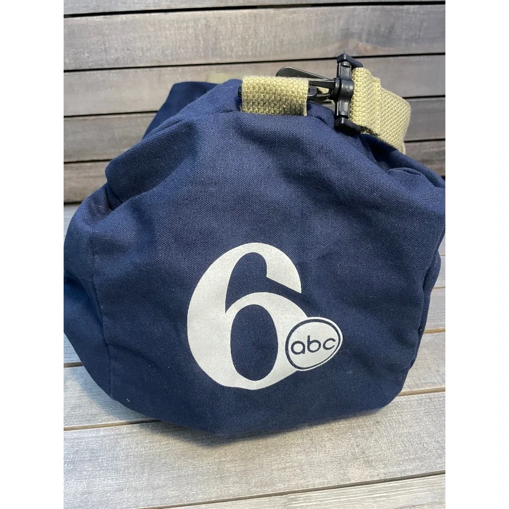 Vintage WPVI-TV 6 ABC Philadelphia News Duffel Bag Navy Blue Canvas Media Gear